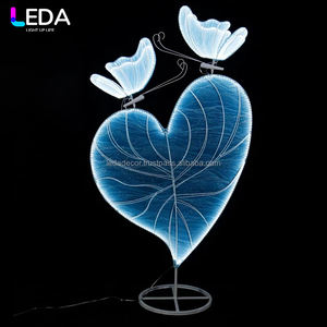 อุปกรณ์ตกแต่งรูปหัวใจและผีเสื้อ LED เรืองแสงโรแมนติกสำหรับงานแต่งงาน/งานเลี้ยงบรรยากาศ - Product Image 2