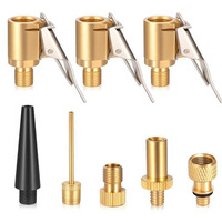 Kit de 8 embouts de gonflage de pneus en métal à verrouillage, faible bruit, adaptateur de valve française, accessoires de pompe et compresseur pour voiture et moto