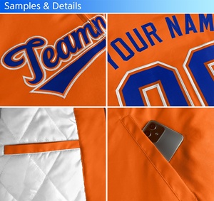 थोक अनुकूलन योग्य कैनवास बमवर्षक जैकेट विश्वविद्यालय रंग ब्लॉक लेटरमैन डिजाइन फ्रंट-सिले नाम संख्या - Product Image 4