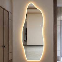 Meuble de salle de bain mural moderne en PVC, sur mesure OEM, gain de place, étanche, pour salon, salle de sport, villa, avec miroir sans cadre éclairé par LED