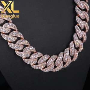 Chaîne cubaine en cuivre et zircon de 22 mm de large pour hommes et femmes, plaquée rhodium, style Hiphop Rock, géométrique, pour fiançailles, fête, mariage, cadeau, collier - Product Image 1