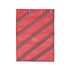 Bandera de seguridad reflectante de tamaño personalizado, antiarrugas, impresa en serigrafía, para camiones de construcción y remolques, de malla roja, con ojales - Product Image 2