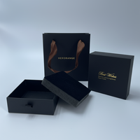 Boîtes à bijoux noires personnalisées de luxe, étiquette privée, emballage cadeau élégant, commande en gros, papier recyclé écologique, livraison rapide