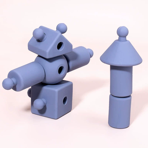 Silicone unico massaggiagengive, 3D giocattolo di assemblaggio geometrico per i bambini, bambini piccoli educativi gioco di picchettamento - Product Image 5