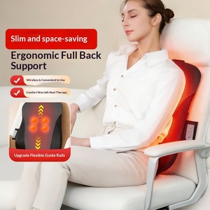 Bantal Pijat <span class=keywords><strong>Shiatsu</strong></span> Punggung Penuh dengan Pemanas, Alas Kursi Pijat Elektrik untuk Relaksasi Otot di Rumah dan Kantor - Product Image 2