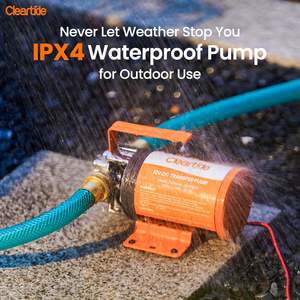 Cleartide 1/10HP 380GPH 12V DC Mini pompe <span class=keywords><strong>de</strong></span> transfert d'<span class=keywords><strong>eau</strong></span> Portable petite pompe à <span class=keywords><strong>eau</strong></span> utilitaire pour piscines baril <span class=keywords><strong>de</strong></span> <span class=keywords><strong>pluie</strong></span> RV - Product Image 4