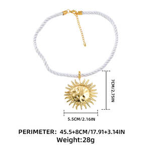 الأزياء والمجوهرات بالجملة رخيصة الصيف سبائك جديدة قلادة الشمس مبالغات المرأة البوهيمي عباد الشمس قلادة رمز القلائد - Product Image 6