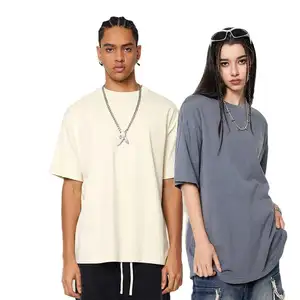 Großhandel individuelle hohe Qualität 100 % Baumwolle gewaschenes T-Shirt Damen Streetwear einfarbig gefärbt T-Shirt Herren Übergröße T-Shirts