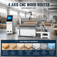 Machine CNC de fraisage rotatif 3D à 4 axes 1325 avec table à vide 4x8 pour le travail du bois, idéale pour la sculpture de pieds de table et de cylindres