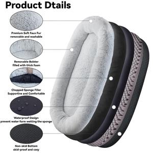 Menschliches Hunde bett, 63 ''x 31,4'' x 9,5 ''Größe für Sie und Haustiere, wasch bares Kunstpelz-Hunde bett für Menschen, die einschlafen, ortho pä disch - Product Image 5