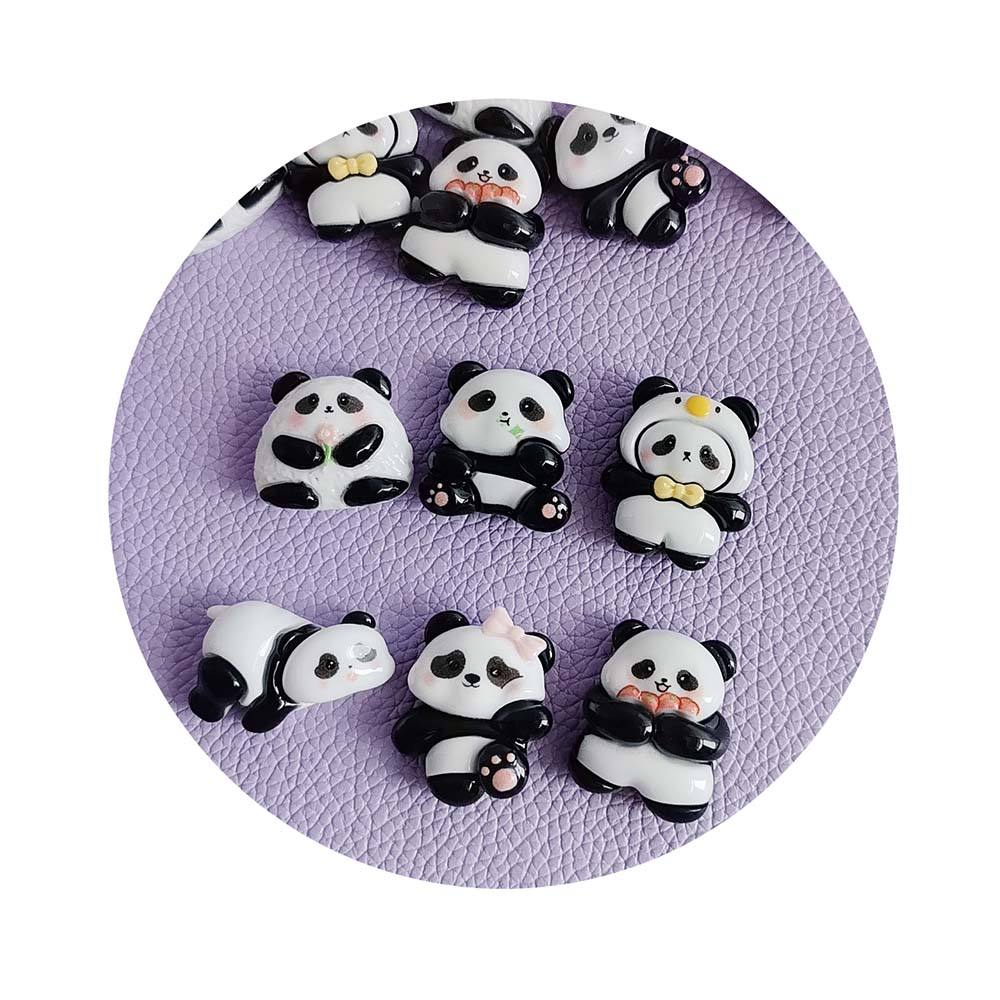 Wholesale 3D Resin Animal Bead Panda Flatback Stickers Handmade Crafts Jewelry Hair Accessories