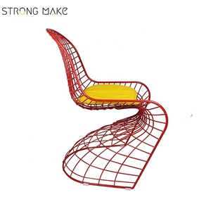 Venta al por mayor personalizar el Color rojo Metal recubierto de alambre plegable sillas de comedor <span class=keywords><strong>bistro</strong></span> - Product Image 2