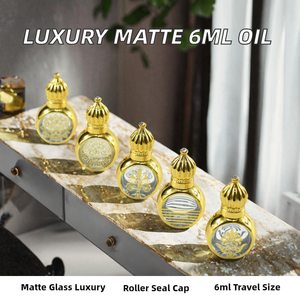 Custom Gold Glass <b>Perfume</b> Bottle 6ml Roller Seal Attar <b>Container</b> Cosmetic Packaging - Product Image 2