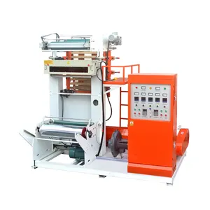 Mini film blowing machine with two color flexible printing machine