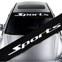Autocollant de pare-brise avant de voiture, jaune néon, vinyle sportif de course, auto-adhésif, imperméable, bande solaire, extérieur automobile