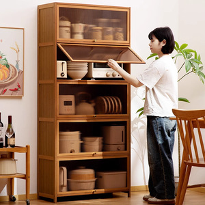 Estante de almacenamiento multifuncional para cocina, organizador de utensilios de cocina, aparador para comedor, gabinete de piso de varios niveles. - Product Image 2
