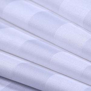 Ensemble de quatre pièces en satin d'hôtel draps de lit et housse de couette à rayures blanches en pur coton <span class=keywords><strong>lin</strong></span> tissé numérique simple pour une utilisation en Bed & B - Product Image 5