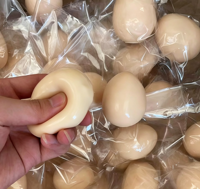 Mini jouet anti-stress en TPR de 5 cm en forme d'œuf durs simulé, à peau fine, à presser