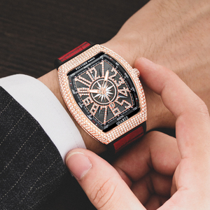 PINTIME PT8122 Luxueux Mode Grand Cadran Étanche Montres À Quartz Boutique Hommes Femmes Baril Montres Noble Diamant <span class=keywords><strong>Horloge</strong></span> - Product Image 4