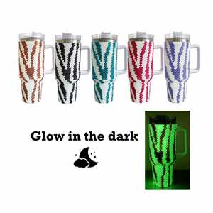 40Oz the Travel <b>Mug</b> Rhinestone Bling Studded Glow in Dark Wholesale Bulk - Product Image 1
