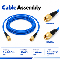 Rakitan Kabel SS405 SMA Male ke Male Panjang Kustom 2.64 mm Low Loss 18 GHz OEM