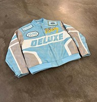 Salati personnalisé fabricant veste de course Pu rembourré broderie homme Letterman grande taille hiver cuir course moto vestes hommes