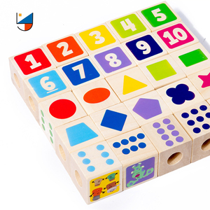 Niños de madera forma Digital Flashcard Blockds cuerda juego Montessori <span class=keywords><strong>DIY</strong></span> Cuentas grandes cuerda juguete de bloques de construcción - Product Image 5