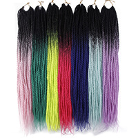 Tresses synthétiques colorées sénégalaises, tresses de 24 pouces, Extensions capillaires brunes ombrées, vente en gros, 30 brins par paquet