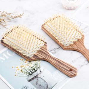 Brosse à cheveux en plastique rectangulaire avec coussin massant pour le soin des cheveux - Product Image 4