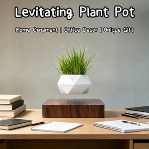Pot de fleurs flottant en plastique blanc géométrique, décoration minimaliste de bureau pour la décoration intérieure du salon - Product Image 4