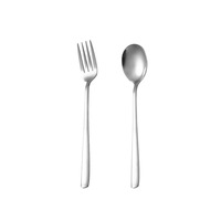 Ensemble de fourchettes et cuillères en acier inoxydable de style occidental - Ustensiles de soupe portables au design coréen pour la restauration domestique et la rentrée scolaire (vente en gros)