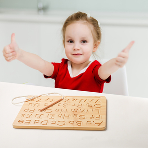 몬테소리 유치원 나무 보드 세트 문자 및 숫자 쓰기 연습을위한 어린이 조기 학습 교육 완구 1 세트 - Product Image 6