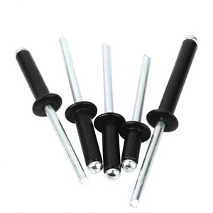 Rivet aveugle à tête dôme en aluminium anodisé noir, rivet à éclatement à extrémité ouverte, fixation personnalisée - Product Image 1