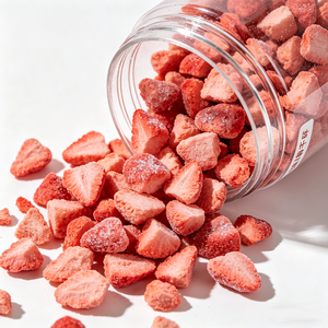 Poudre de fraises lyophilisées biologiques et fruits entiers, coupés en <span class=keywords><strong>d</strong></span>és, concassés, granulés, en vrac, vente en gros - Product Image 2