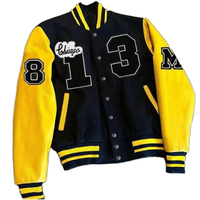 Veste en coton 100% sur mesure de l'usine de gros, col montant, avec logo frontal, manches en patchwork, impression décalcomanie, taille XL, tricot d'hiver