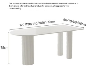 Mesa de Comedor Moderna de Estilo Crema, Ovalada, de Piedra Sinterizada, con Patas de Acero al Carbono, para Apartamento - Product Image 6