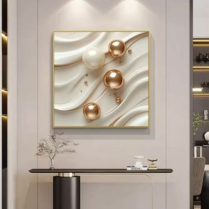 Di lusso astratto geometria moderna decorazione della <span class=keywords><strong>parete</strong></span> <span class=keywords><strong>camera</strong></span> <span class=keywords><strong>da</strong></span> <span class=keywords><strong>letto</strong></span> soggiorno 3D palla Texture stampa ancora vita quadrato pittura in porcellana - Product Image 1