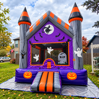 Château gonflable d'Halloween Ceyu, château hanté commercial avec design citrouille et fantôme pour les fêtes d'enfants, les carnavals et la location d'événements