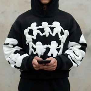 Sudadera OEM de algodón con bordado, logotipo personalizado, pedrería y estampado en relieve, cuello redondo, unisex, lisa, con capucha, ¡Gran oferta! - Product Image 2