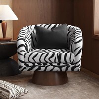Fauteuil de loisirs individuel en bois massif de style français du milieu du siècle, avec fonctions pivotantes, pour salon et balcon