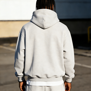 Sudadera con capucha lisa de corte holgado y hombros caídos para hombre, estilo urbano informal, de forro polar grueso, sin cordón, de bajo costo, tendencia 2026 - Product Image 2