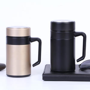 Taza aislada de acero inoxidable 304 para preparar té, taza de agua para oficina con asa, a prueba de fugas, regalos de negocios para hombres y mujeres - Product Image 1