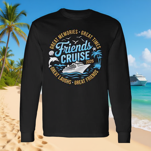 T-shirt à manches longues Friends Cruise 2025, chemise assortie pour les voyages en groupe - Product Image 3