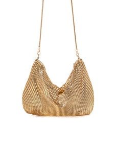 Bolso de Noche de Lujo Bell de Poliéster con Forma de Media Luna, con Cremallera, para Mujer, para Bodas y Fiestas, con Cadenas, Diseño de Marca Famosa - Product Image 4