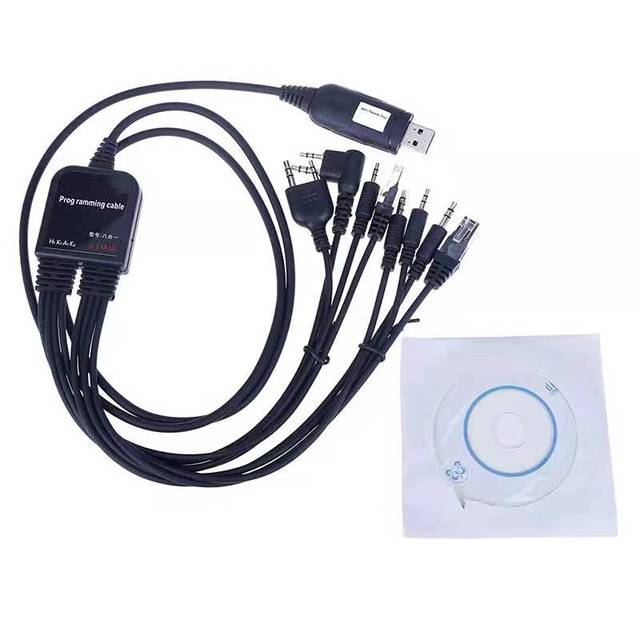 Radio Frequency Writing Cable 2 Chip 8-in-1 USB Programming Cable for Multiple Brand Two Way Radio