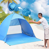 Tente de plage camouflage en stock, entièrement automatique, ouverture rapide en 2 secondes, auvent de loisirs simple pour l'extérieur, protection solaire en bord de mer