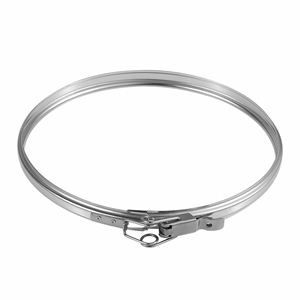 Fascia di Bloccaggio per <span class=keywords><strong>Tubi</strong></span> di Canna Fumaria Isolati a Doppia Parete in Acciaio Inox 304 di Classe A per Tutti i Tipi di Combustibile, <span class=keywords><strong>Diametro</strong></span> 6 Pollici - Product Image 1