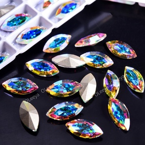 Oleeya Factory - Cristales de imitación en forma de lágrima de vidrio de 13*18 mm con parte trasera puntiaguda, gemas de strass a granel para prendas de vestir - Product Image 2