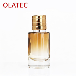 Flacone di Profumo <span class=keywords><strong>50</strong></span> ml di Lusso, Bottiglia Spray in Vetro Cilindrico Sfumato Marrone con Tappo a Vite Elettroplaccato Oro - Product Image 4