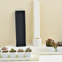 Plateau de drainage rectangulaire en plastique fin pour plantes succulentes avec bouchon de vidange, blanc/noir, pour rebord de fenêtre et balcon étroit